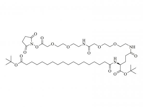 21,39-ジ-tert-ブチル1-（2,5-ジオキソピロリジン-1-イル）（s）-9,18,23-トリオキソ-2,5,11,14-テトラオキサ-8,17,22-トリアザノナトリアコンタン-1,21,39-トリカルボン酸[tbuo-ste-glu（aeea-aeea-osu）-otbu] cas：1118767-15-9 